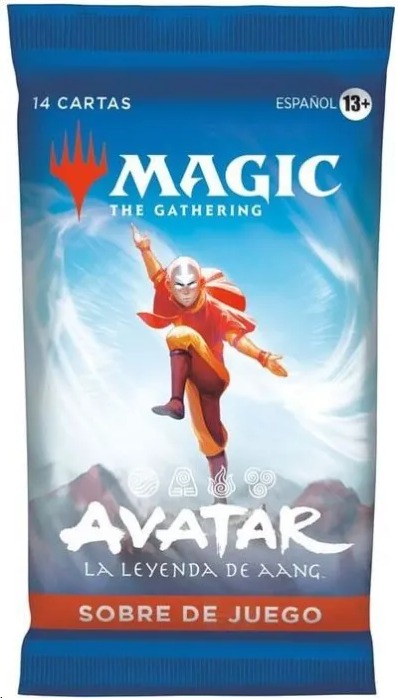 Avatar, la leyenda de Aang: Sobre de juego.